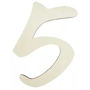 Wooden Numbers 5 Large 12 Inch Wooden Numbers Paintable Wood Digital for Wall... - Picture 1 of 7