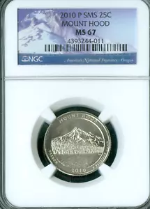 2010 P MOUNT HOOD PARKS QUARTER NGC MS67 SMS . - Picture 1 of 2