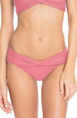 Robin Piccone Women's Pink Lemonade Twisted Waist Hipster Bikini Bottoms Sz XS - Imagem 1 de 4