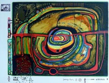 Friedensreich Hundertwasser "DIE 5. AUGENWAAGE" 1971 signed The 5th eye scale