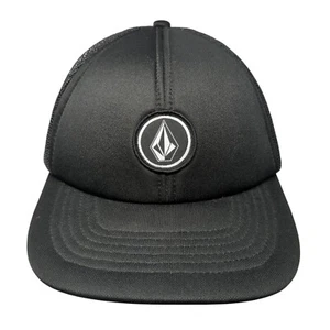 Volcom Stone Patch Snapback Trucker Hat Black One Size Solid 6 Panel - Picture 1 of 9