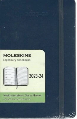 Moleskine Wochenplaner 2023-2024 (9 x 14 cm) - Hard Cover - Saphirblau - Neu/OVP