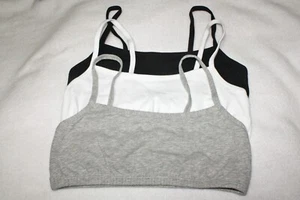 NWOT Fruit of the Loom Girls Spaghetti Sports Bras - 3 pk Gray Black White 38" - Picture 1 of 4