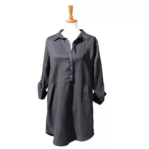 Vestido Camisa Time and Tru Talla M 8-10 Negro Con Botones y Bolsillos - Imagen 1 de 6