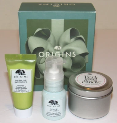 Origins Peace Of Mind On The Spot Relief 0.5 Oz Drink Up Intensive & Candle Set - Image 1 of 2