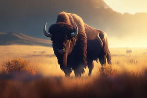 Alfombrilla de ratón Montan Buffalo Bison 7 x 9 vintage foto alfombrilla de ratón arte - Imagen 1 de 2