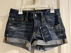 AMERICAN EAGLE Jean Shorts Sz 2 X4 Cuffed Stretch Womens - Picture 1 of 4