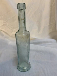 Vintage Aqua Glass Oil/Medicine Bottle 8” - Picture 1 of 5