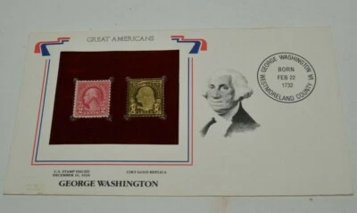 漂亮收藏家乔治·华盛顿美国总统 1926 年邮票 22 千克黄金复制品 — 第 1/4 张图片
