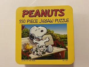 Peanuts Snoopy Woodstock 550 Piece Puzzle A Day In The Park in Collectible Tin - Picture 1 of 7