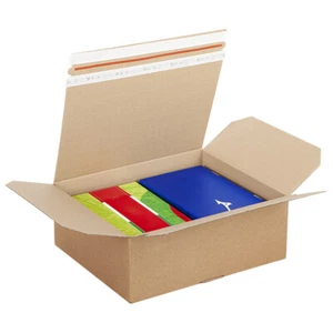 SCATOLE FUSTELLATE fondo scatto doppia chiusura adesiva 42 x 35 x 14,5 cm int - Picture 1 of 1