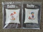 2 VINTAGE BUCILLA 16" PILLOW KITS I'M ON MY WAY 48525 IF YOU LOVE SOMEBODY 48525