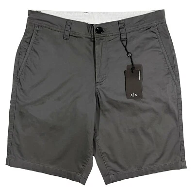 Masculino ARMANI EXCHANGE A/X Cinza Micro Sarja Algodão + Shorts 38 Novo com etiquetas NiCe! - Imagem 1 de 4