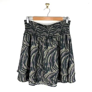 Rails Addison Smocked Layered Mini Skirt Olive Bengal Sz L NWT - Picture 1 of 7
