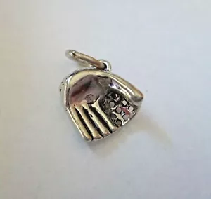 Silber Zinn 3D 10x10x5mm Baseball Softball Handschuh Anhänger! - Bild 1 von 1