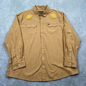 Howler Brothers Men's Relaxed Crosscut Deluxe Snap Shirt Size 2XL Brown 1258 - Picture 1 of 13