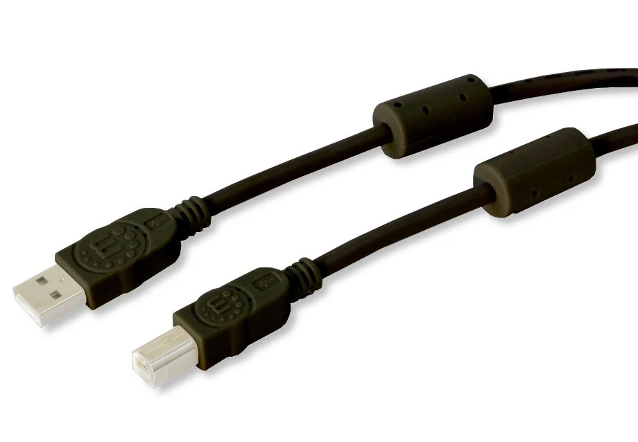 Manhattan Cavo USB 2.0 A M / B M 3m con Ferrite Doppia Schermatura Nero - Immagine 1 di 1