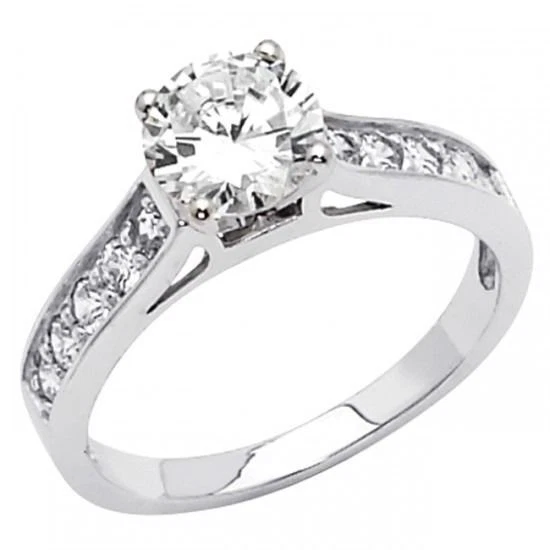 14K Solid Gold 1.50ct Round Cut Simulated Diamond Solitaire Engagement Ring - Image 1 of 1