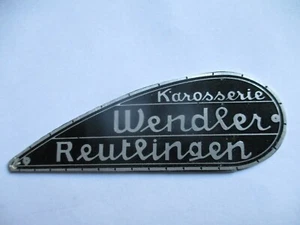 Nameplate Wendler body Porsche Gutbrod Benz plate right plaque aluminium s99 - Picture 1 of 1