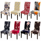 1/4/6pcs Stretch Spandex Dining Room Printed Chair Covers Slipcovers Home Decor
