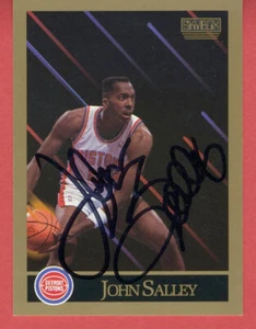 Tarjeta de baloncesto autografiada por John Salley 1990-91 Skybox # 92 Detroit Pistons F - Imagen 1 de 2