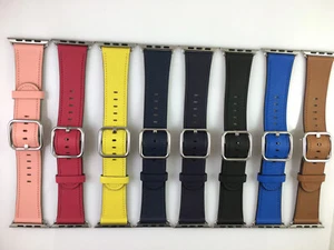 Original authentique Apple Watch boucle classique bracelet en cuir 40 mm 38 mm 41 mm S10 42 mm - Photo 1 sur 120
