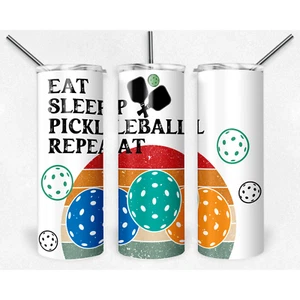 Pickleball Metallisolierbecher, Wasserflasche, Edelstahl, Sport, Tasse - Bild 1 von 1