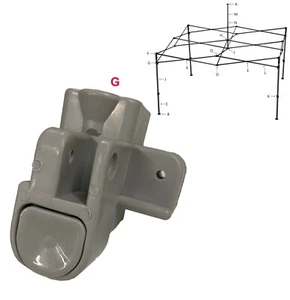 Piezas de repuesto deslizante de pierna de 2 vías para dosel comercial de lujo de 10x10 para ABCCANOPY - Imagen 1 de 4