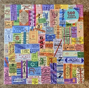 Galison Vintage Travel Tickets Puzzle, 500 Pieces, 20” x 20" - Picture 1 of 5