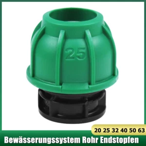 PP Fitting Endkappen Klemmverbinder PE Rohr Verschraubung Stopfen 20-63mm DVGW - Picture 1 of 16