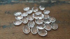 ♡Nr.G25- 25 St. alte Glassteine transparent Facettenschl. 10 x 8 mm Neugablonz♡ - Picture 1 of 2