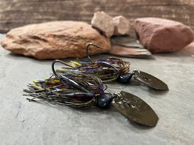 Candy Gill / Bluegill - 2 Pack - Custom Bass Vibrating Jigs Bladed Swim Jigs