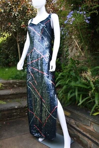 Vintage Serenade Sequin Dress, Stunning, Slashed to Knee, Size 12 - Picture 1 of 14