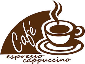 Café decal,  Espresso Coffee Cappuccino Italian Java Vinyl sticker Die Cut 