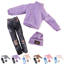 3pcs/Set Barbie Doll Clothes Accessories Top + Pants + Beanie Cap Girls Toy Gift