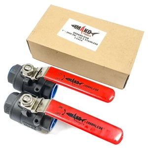 Mako 2006HLC08 1" Kugelhahn, Kohlenstoffstahl x Edelstahl, 2000 PSI, 2er Pack - Bild 1 von 6