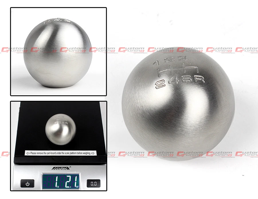  M10 X 1.25 WEIGHTED ROUND STAINLESS STEEL 6 SPEED SHIFT GEAR KNOB FOR NISSAN - Image 1 of 1