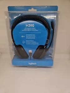 NEW Logitech H390 USB Computer Headset with Noise Canceling Mic - Black - Picture 1 of 4