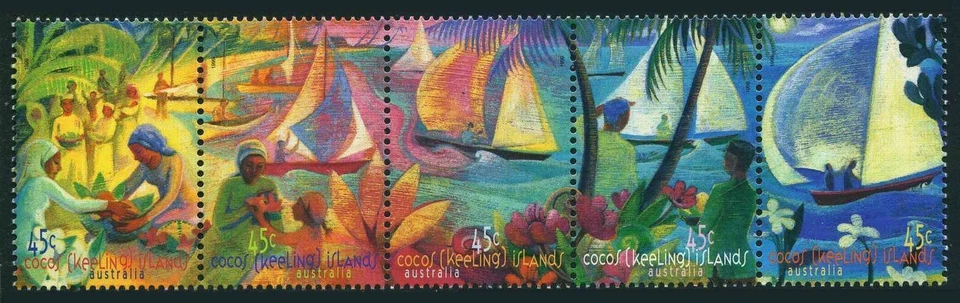 Juego de tiras de estampillas de barcos Cocos Island Jukong 1999 como nuevo  Foto 1 de 1