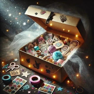 Mystery Scrapbooking Sticker,Papiere u.v.m. Box über 100 verschiedene neue Teile - Image 1 of 2