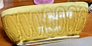 Vintage Cookson USA Dark/Light Yellow Rectangular Pottery Planter Raised Design - Picture 1 of 7