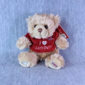 TEDDY BEAR I Love London NWT Stuffed 7" Sitting Plush Animal Keel Toys - Picture 1 of 4