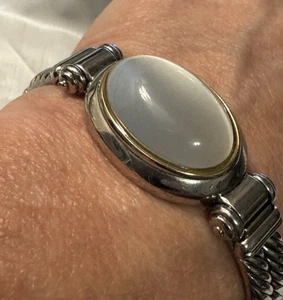 Bracciale cabochon tono argento silenzioso lusso minimalista cowgirl costiera - Foto 1 di 14