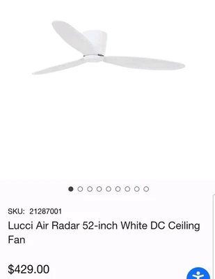 NEW Lucci Air 52" Airfusion RADAR DC Ceiling Fan White Beacon Lighting 21287001 - Image 1 of 4