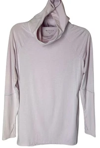 Athleta Pink Hoodie Top SP S Thumbholes Athletic Light Weight Ribbed Accent - Picture 1 of 5