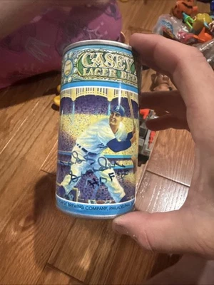 DUKE SNIDER Signed 1980 Casey's Lager Beer Can HOF 80 Brooklyn Dodgers - Image 1 of 4