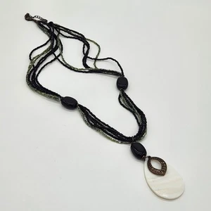 Coldwater Creek Black And White Multi Strand Beaded Necklace - Picture 1 of 7