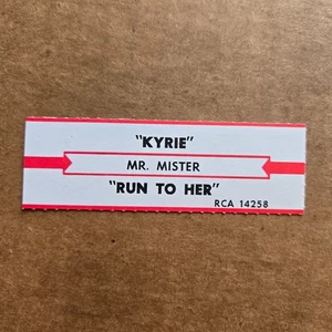 MR. MISTER Kyrie/Run To Her JUKEBOX STRIP Record 45 rpm 7" - Picture 1 of 1