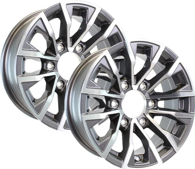 eCustomrim 2-Pk Aluminum Trailer Wheels 16X6 16" 6 Lug 5.5 Center Edge Gun Metal - Bild 1 von 4