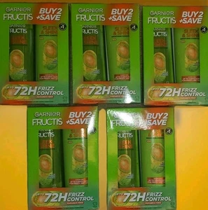 (5) KITS Garnier Fructis Sleek & Shine Shampoo Conditioner 72H Frizzy Dry Hair - Picture 1 of 7